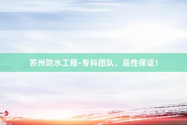 苏州防水工程-专科团队，品性保证！