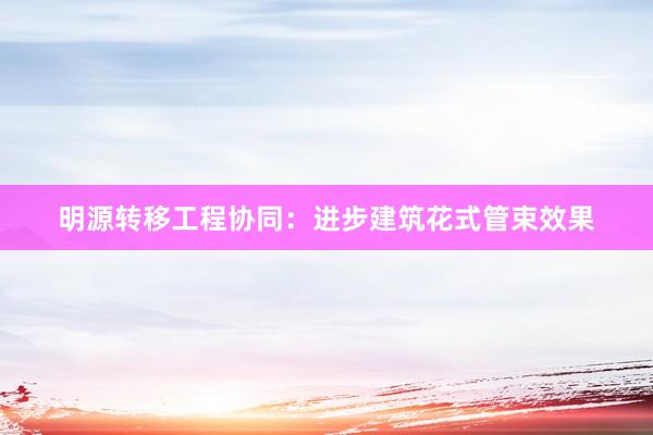 明源转移工程协同：进步建筑花式管束效果